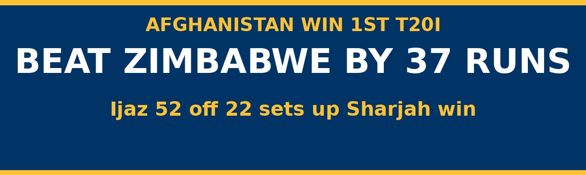 Afghanistan Beat Zimbabwe by 37 Runs in 1st T20I in Sharjah