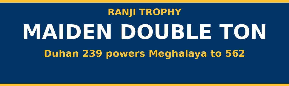 Duhan Smashes Maiden 239 as Meghalaya Pile Up 562 Against Mizoram