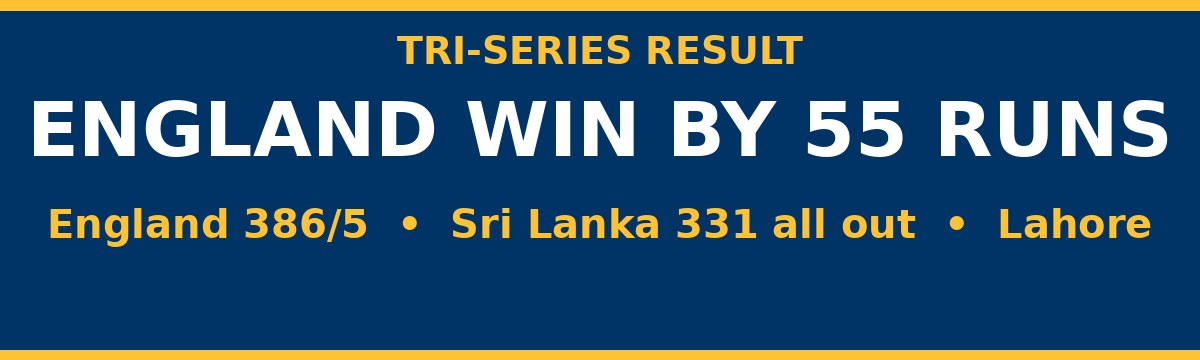 England Beat Sri Lanka by 55 Runs to End Tri-Series on a High