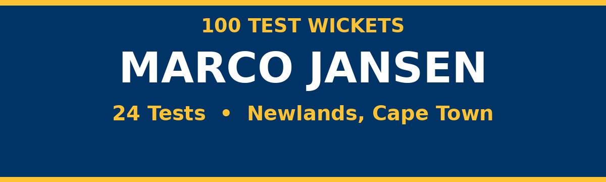 Jansen Reaches 100 Test Wickets as South Africa Hit Back in Cape Town