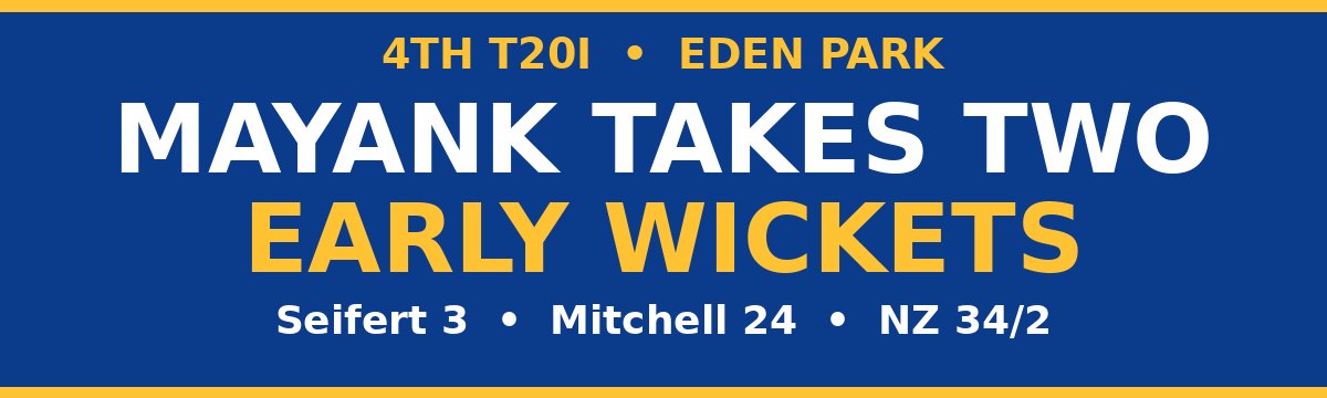 Mayank Yadav Takes Two Early Wickets as New Zealand Stumble to 34/2 at Eden Park