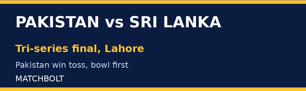 Pakistan Win Toss and Bowl First in Tri-Series Final Against Sri Lanka