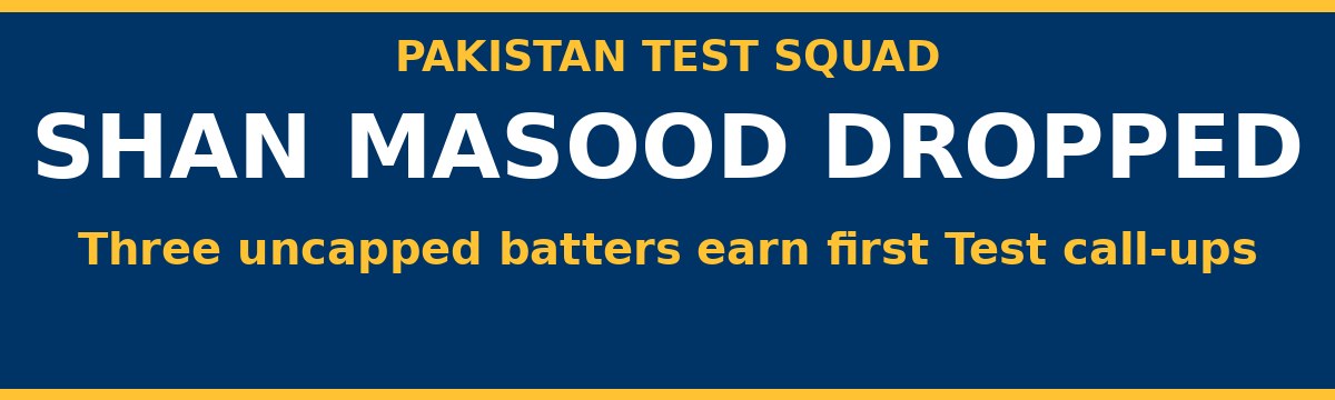 Shan Masood Dropped as Pakistan Name Test Squad for Sri Lanka Series