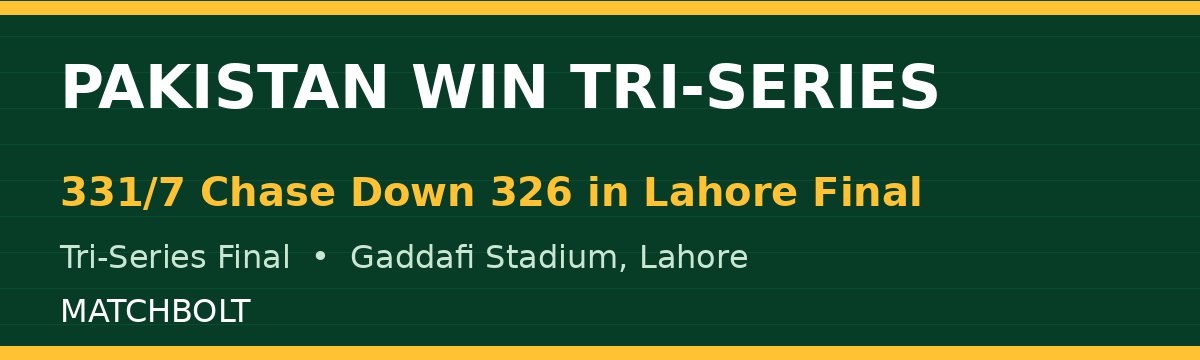 Pakistan Beat Sri Lanka by 3 Wickets to Lift Tri-Series Trophy in Lahore