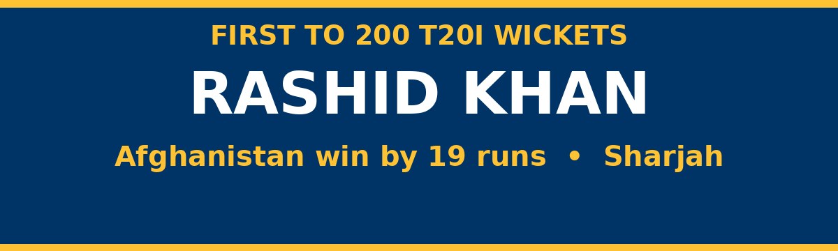 Rashid's Historic 200th Wicket Seals Afghanistan's 19-Run Win Over Zimbabwe