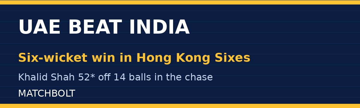UAE Beat India by Six Wickets in Hong Kong Sixes